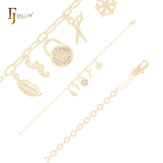 Little Charms of Decoration 14K Gold Bracelets