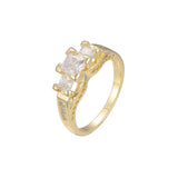 Drei stapelbare Steinringe aus 18 Karat Gold, Wei?gold, 14 Karat Gold, Beschichtungsfarben
