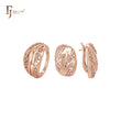 Cluster weiße CZs ineinandergreifendes Roségold-Schmuckset mit Ringen