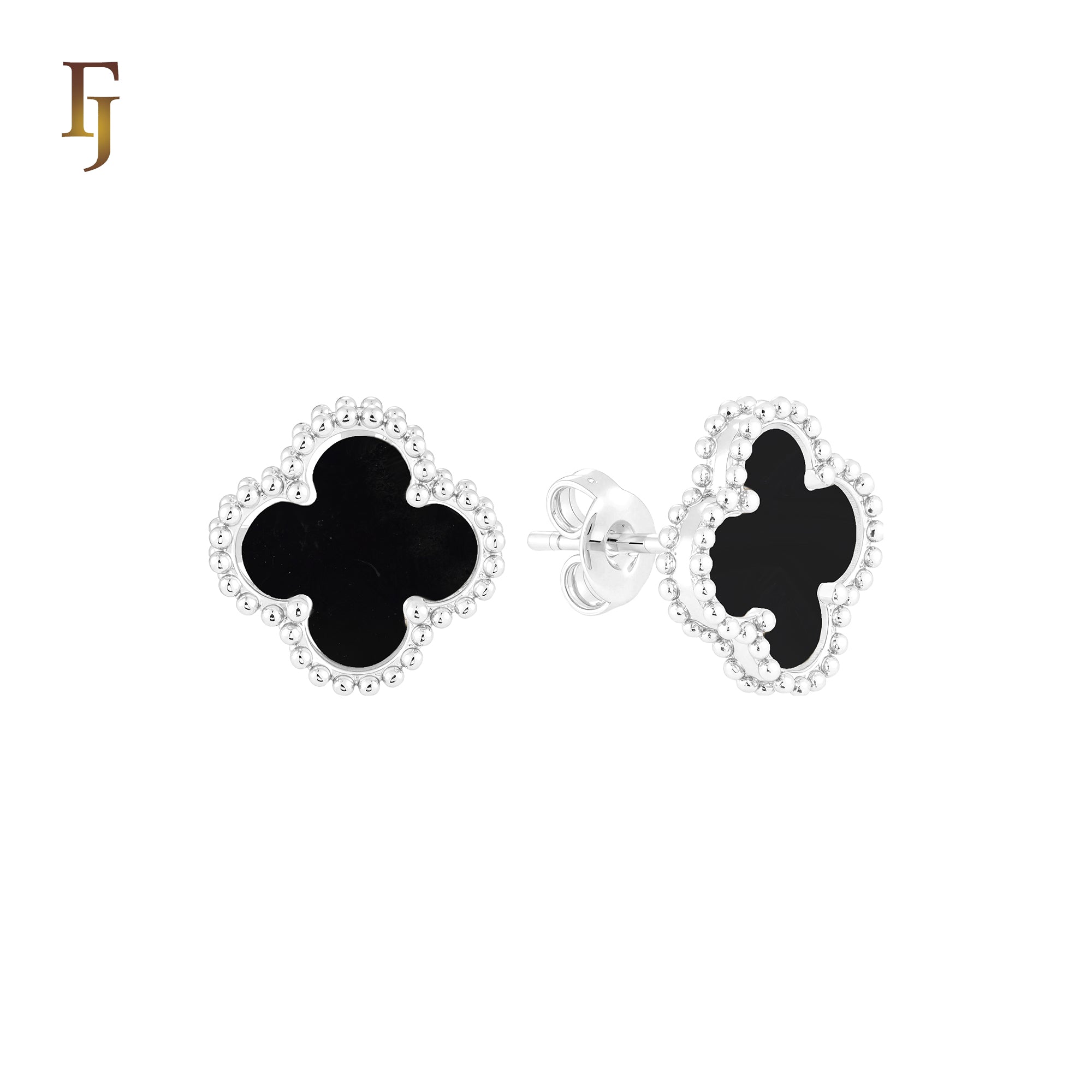 🔥 Lucky black clover Rose Gold stud earrings