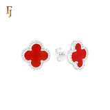 🔥 Lucky black clover Rose Gold stud earrings