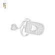 Nail Ring of heart and cluster white CZs Silver plated fashion Rings
