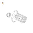 Nail Ring of Star and cluster white CZs Silver plated fashion Rings