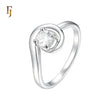 Spinning white Czs round solitaire Silver plated Engagement Rings
