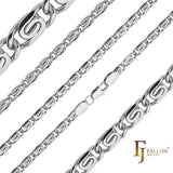 Classic rounded flank Snail link 14K Gold, White Gold chains
