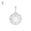Cluster rounded white CZs luxurious silver plated Pendant