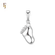 Little Feet Pendant of white CZ Silver plated Kid's Gift Children