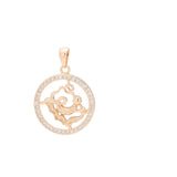 Constellation Zodiac constellation Rose Gold two tone pendant - Paved CZs circle