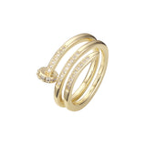 Luxuosa fita colorida CZ ouro 14K, ouro 18K, ouro rosa Fashion Rings