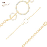 Rings halo paved cluster white CZs 14K Gold Bracelets