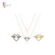 Lock of Heart and wings cluster 14K Gold Necklace