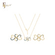 Double Infinity flower hearty 14K Gold Necklaces