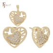 White CZs cluster Rose Gold heart in heart set