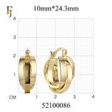 Gold Triple Hoop Earrings for Women – Intertwined Bold Statement Hoops – FJ Jewelry