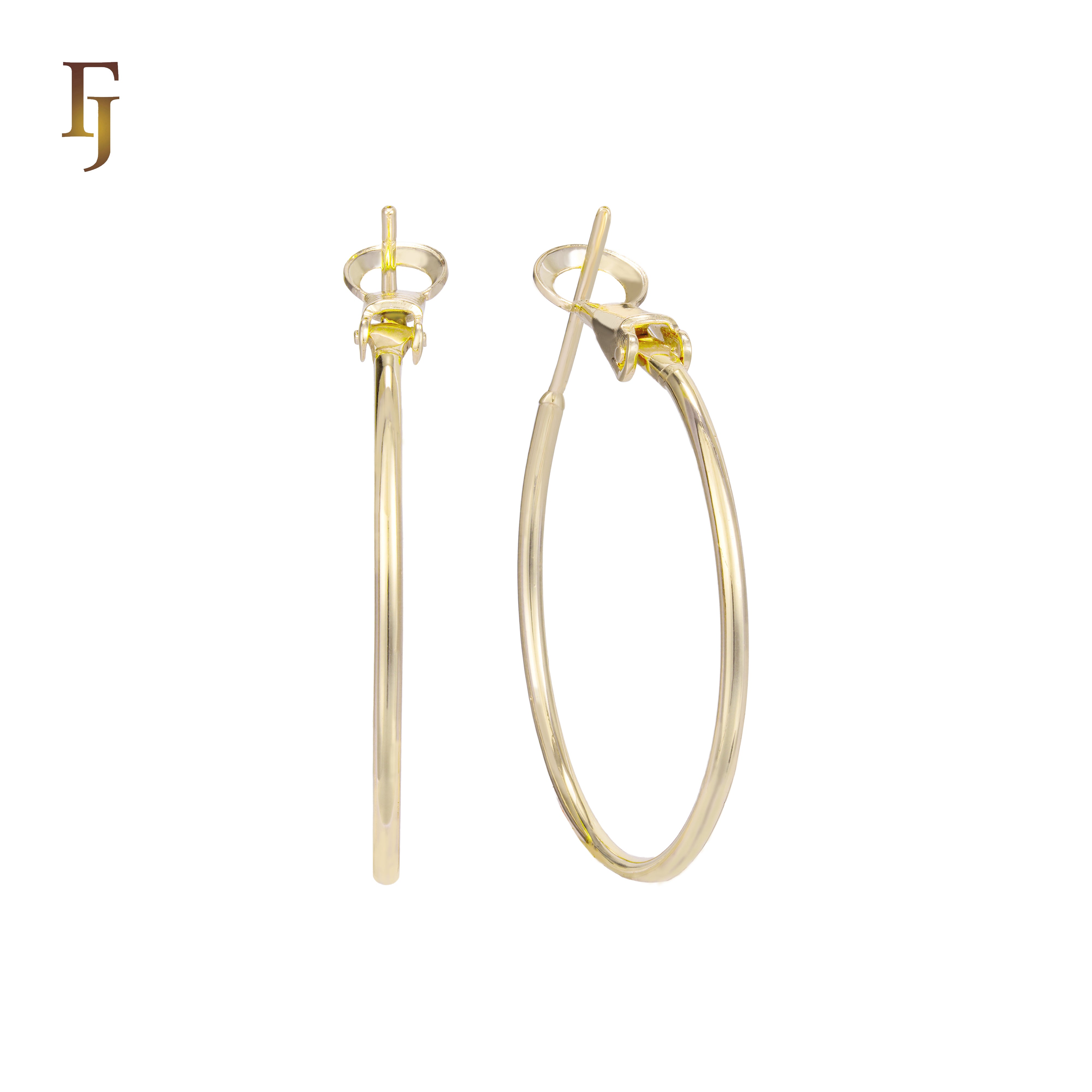 🔥 Minimalist Gold Plated Streamlined Hoop Earrings with Secure French Lock Closure – FJ Jewelry