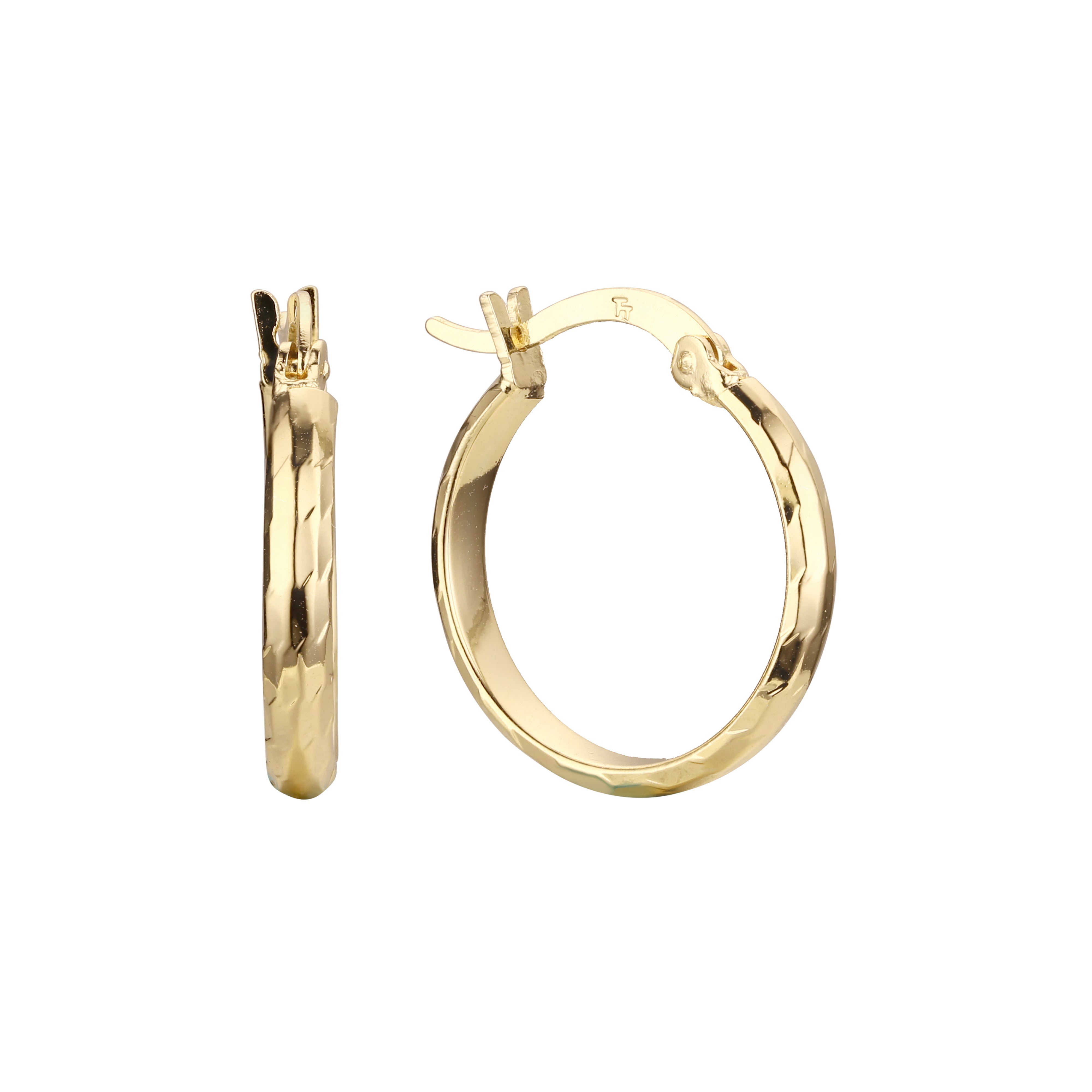 Aretes tipo argolla en Oro 14K, Oro Rosa, baño en tres colores