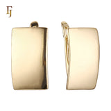 .Rufina's Shield - 585 Rose Gold, 14K Gold Simple Flat Square High Quality FJ Jewelry earrings