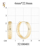 Greek Key Pattern Hoop Earrings in 18K Gold Plated Brass | Geometric Huggie Earrings for Women | FJ Fallon Jewelry