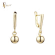 Beaded 10mm Russian Lock 14K Gold Earrings
