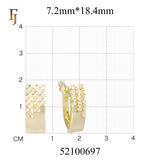 Geometric Russian Lock Earrings in Gold-Plated Finish – Modern Architectural Style – FJ Jewelry