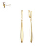 Long beads drop 14K Gold Russian Lock Earrings