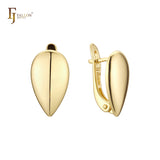 Oval rounded beads 14K Gold Russian Lock Earrings