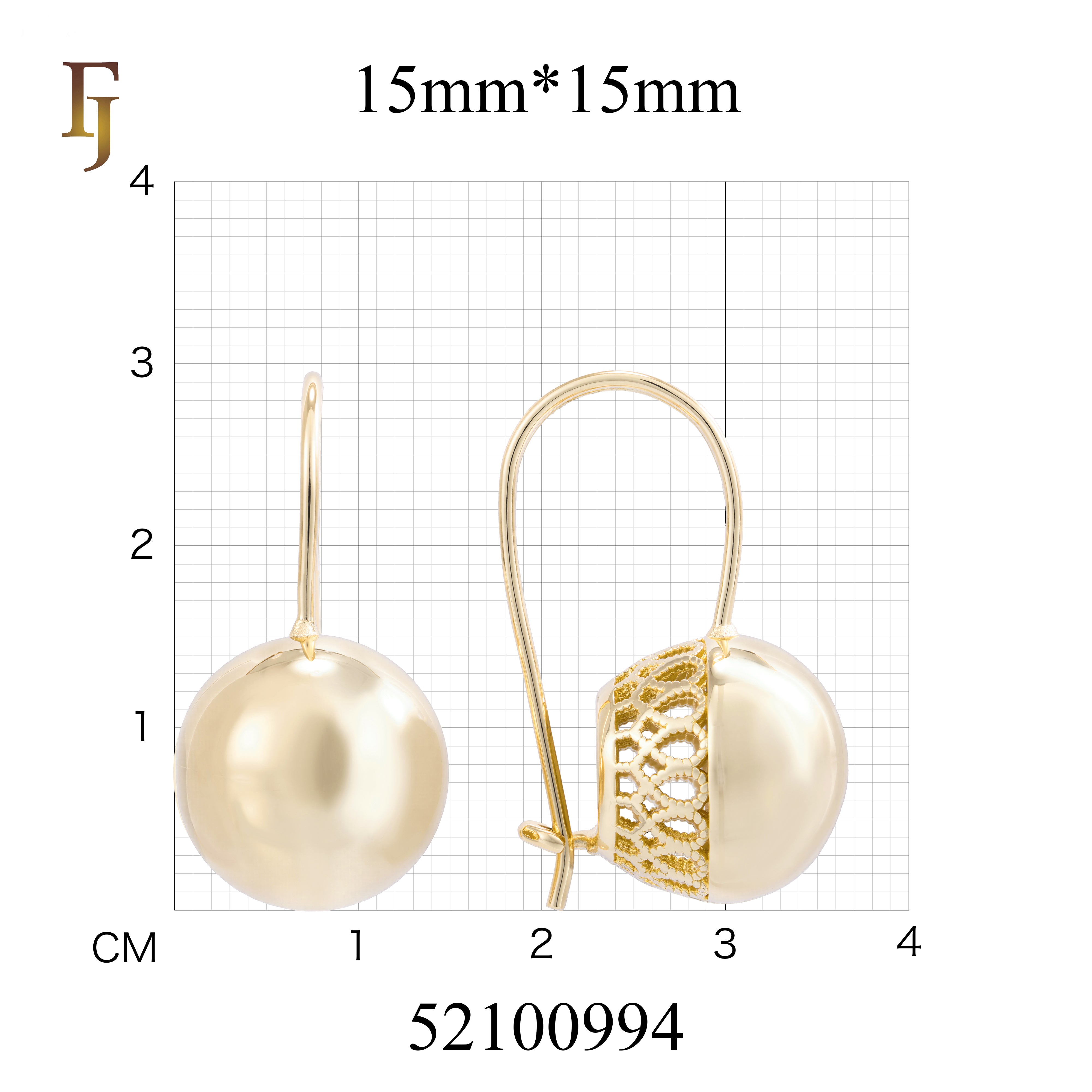 Gold Wire Hook Earrings – Polished Dome Drop with Geometric Filigree Back | Timeless Lightweight Jewelry by FJ