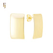 Curved wide Squared Geometric 14K Gold Stud Earrings