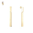 Short and Long bar the drop 14K Gold Stud Earrings
