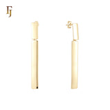 Short and Long bar the drop 14K Gold Stud Earrings