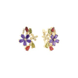 Flora Flowers Cluster CZs 14K Gold, Roségold Ohrringe