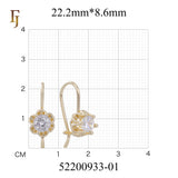Gold Wire Hook Earrings – Floral Prong CZ Drop Design | Lightweight Dainty Jewelry by FJ