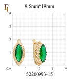 .FJ Oval Horse Eye Marquise shape CZ Earrings for Women Red Blue Green CZ