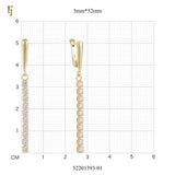 Gold Long Drop Earrings with CZ Tennis Chain – Elegant Sparkling Dangle Earrings for Women – FJ Jewelry