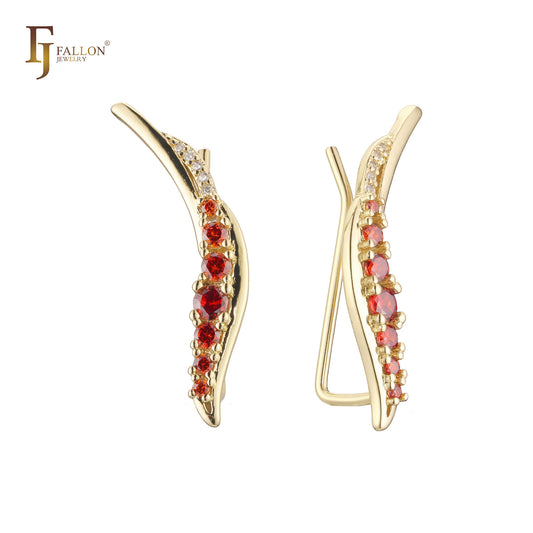 Crawler earrings in 14K Gold, Rose Gold plating colors