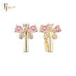 Dragonfly cluster earrings in 14K Gold, Rose Gold plating colors
