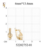 Gold-Plated Treble Clef Russian Lock Earrings with CZ – Music Note Inspired Jewelry