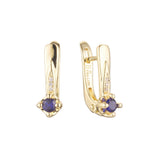 Cluster CZ und Solitär 14K Gold, Roségold, zweifarbige Ohrringe
