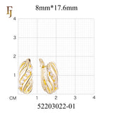 Gold-Plated Russian Lock Earrings with Twisted Design and CZ Accents – Elegant Hoop Style