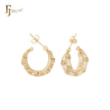 Geometric Net mesh Cluster CZs 14K Gold, Rose Gold stud earrings
