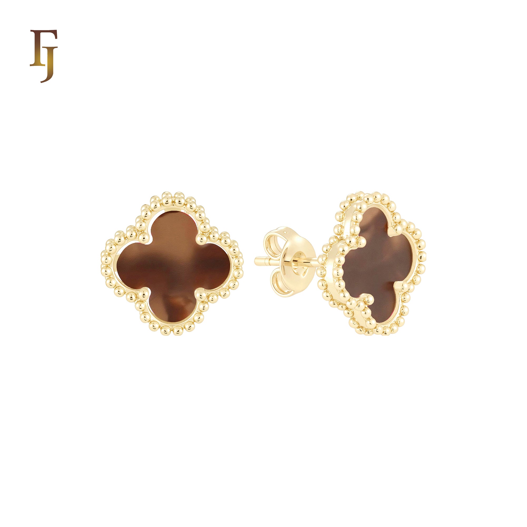 🔥 Lucky black clover Rose Gold stud earrings