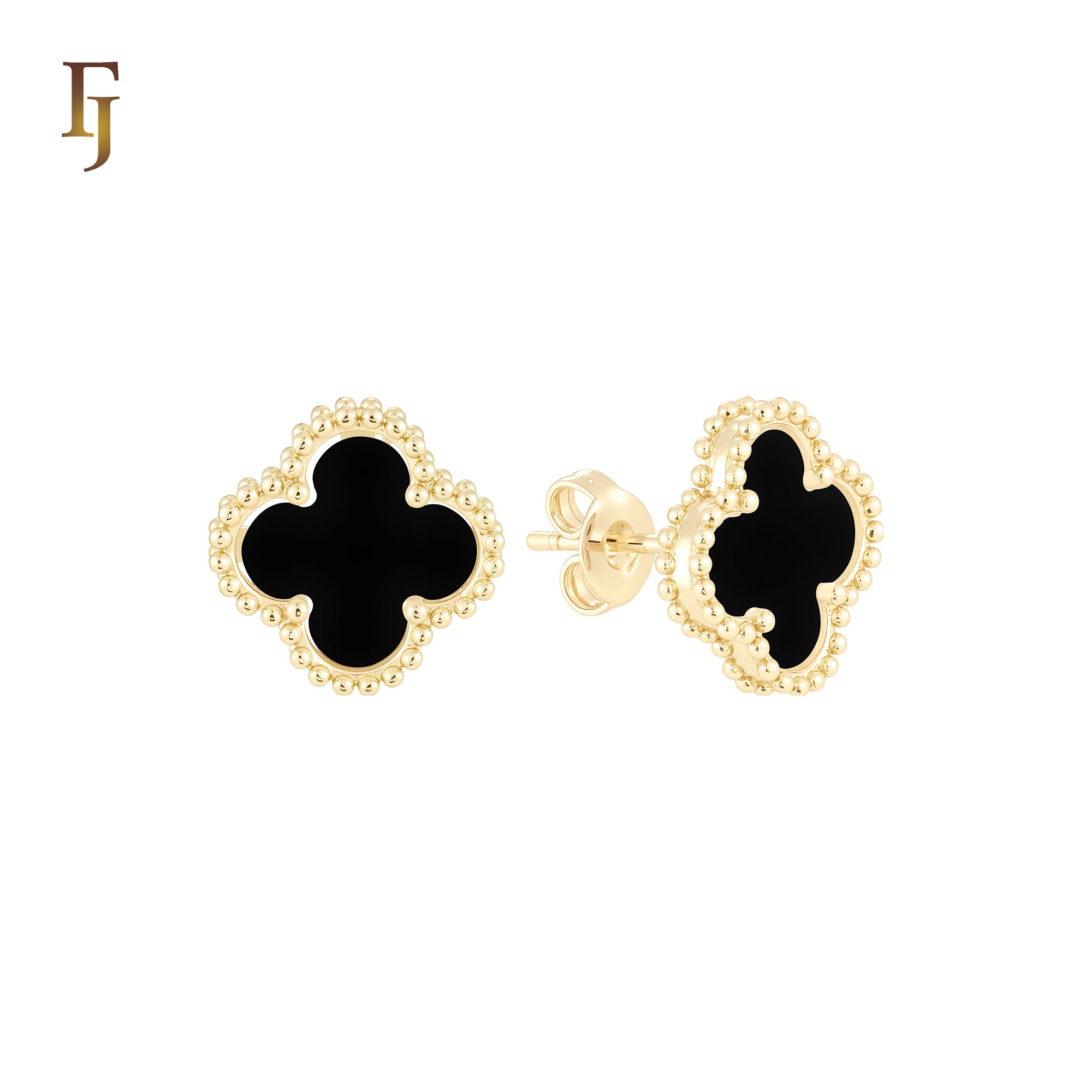 🔥 Lucky black clover Rose Gold stud earrings