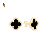 🔥 Lucky black clover Rose Gold stud earrings