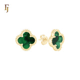 🔥 Lucky black clover Rose Gold stud earrings