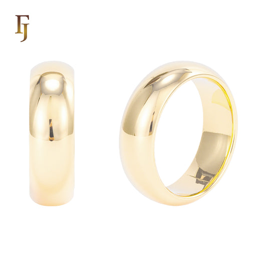 Wedding band rings of 6mm plated in White Gold, 14K Gold, 18K Gold, Rose Gold