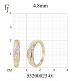 Gold Plated CZ Band Ring for Women – 14K Yellow Gold Twist Design, 4.8mm Wide | FJ Jewelry 53200023-01