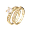 Solitaire and cluster stackable rings in 18K Gold, White Gold, 14K Gold plating colors