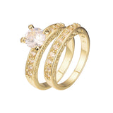 Solitaire and cluster stackable rings in 18K Gold, White Gold, 14K Gold plating colors