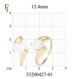 Romantic Heart-Shaped CZ Solitaire Ring in Gold Finish | FJ Fallon Jewelry