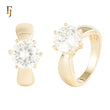 Luxury Round Cut CZ Engagement Ring with Baguette Accents | FJ Fallon Jewelry
